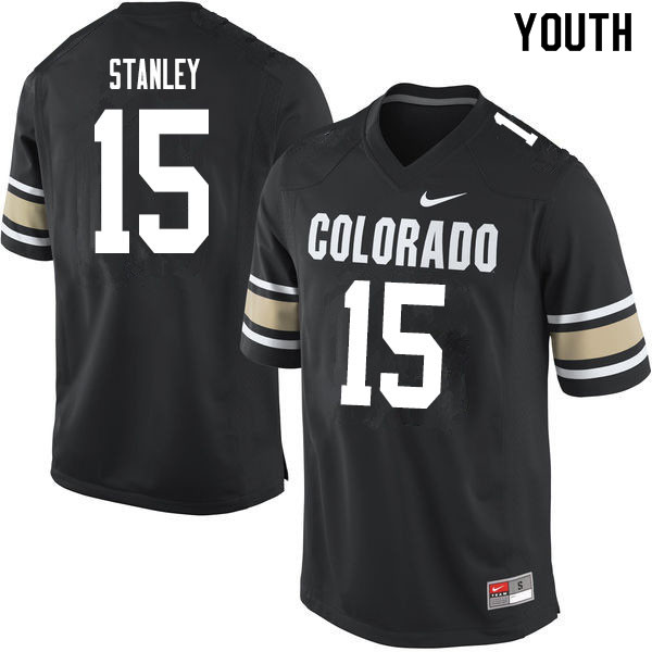 Youth #15 Dimitri Stanley Colorado Buffaloes College Football Jerseys Sale-Home Black - Click Image to Close